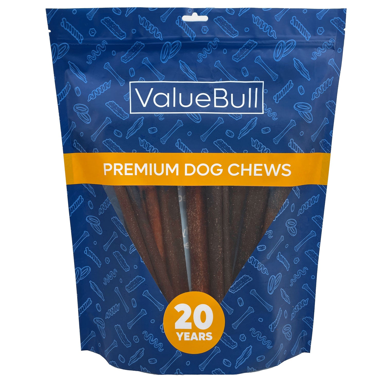 ValueBull Collagen Sticks, Beef Dog Chews, Jumbo 12 Inch, 10 Count