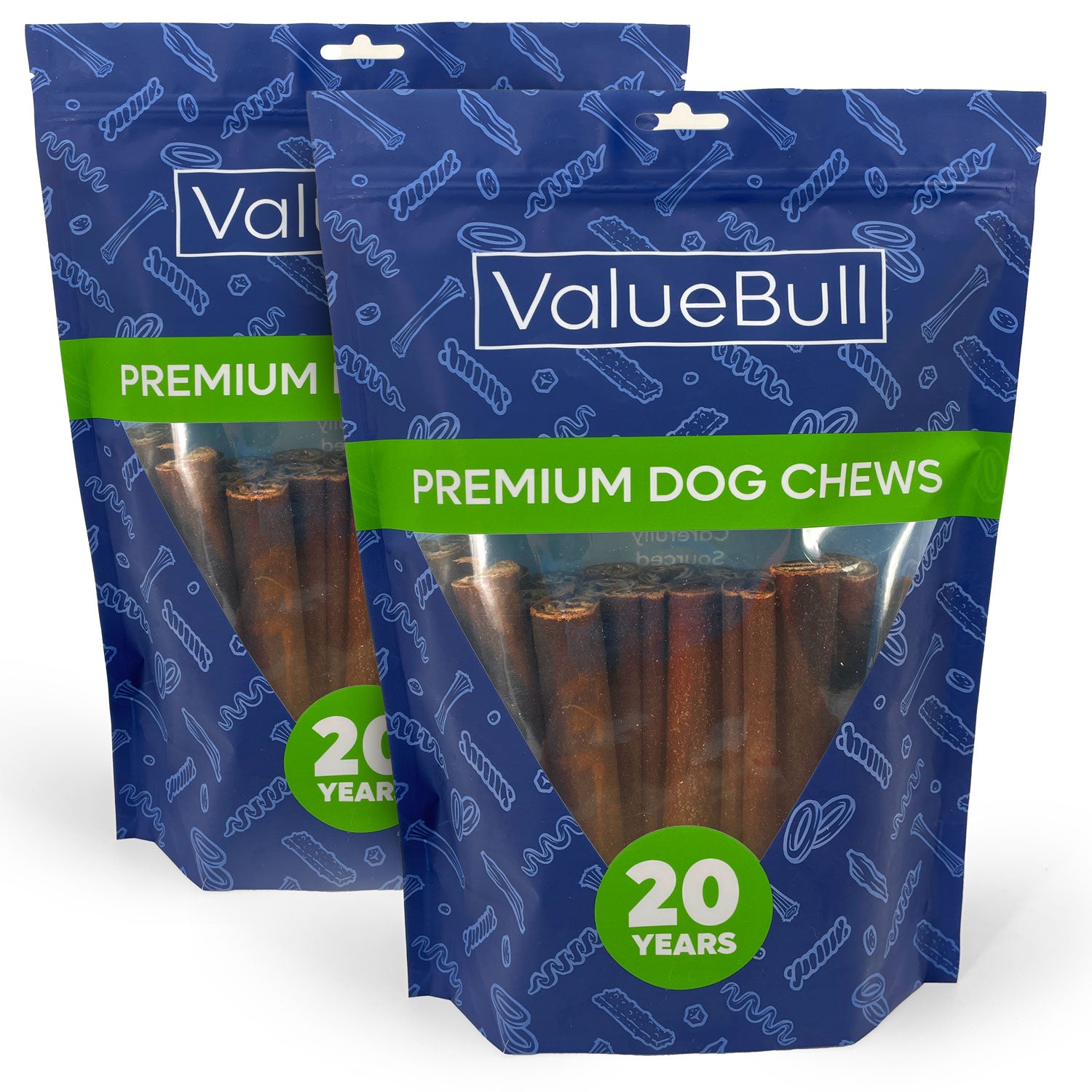 ValueBull Collagen Sticks, Beef Dog Chews, Thick 6 Inch, 50 Count