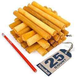 ValueBull USA Collagen Sticks for Dogs, Lightly Smoked, 6 Inch Thick Chews, 25 Count