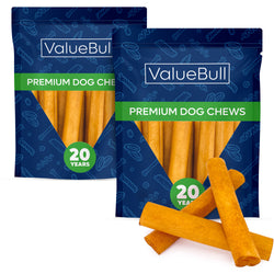 ValueBull USA Collagen Sticks, Beef Dog Chews, Lightly Smoked, Jumbo 6 Inch, 50 Count