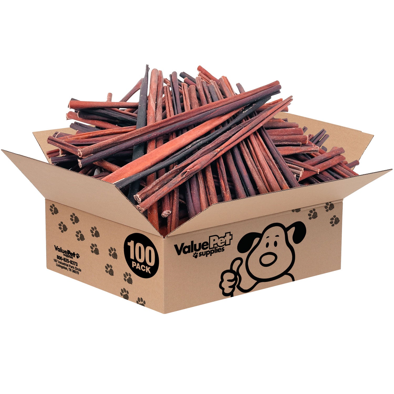 ValueBull Collagen Sticks For Small Dogs, Bully Sticks & Rawhide Alternative, X-Thin 12 Inch, 100 ct BULK PACK