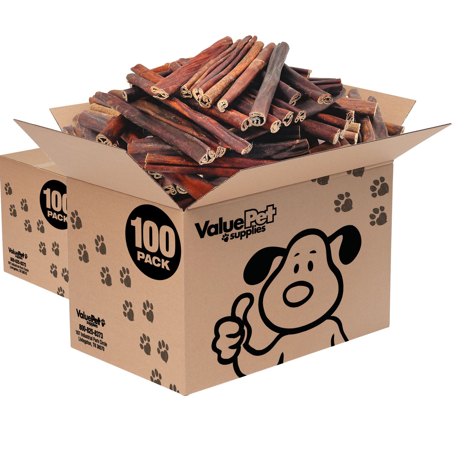 ValueBull USA Collagen Sticks, Premium Beef Dog Chews, Super Jumbo 12 Inch, 200 Count BULK PACK