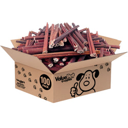 ValueBull USA Collagen Sticks, Premium Beef Dog Chews, Medium 12 Inch, 100 Count BULK PACK