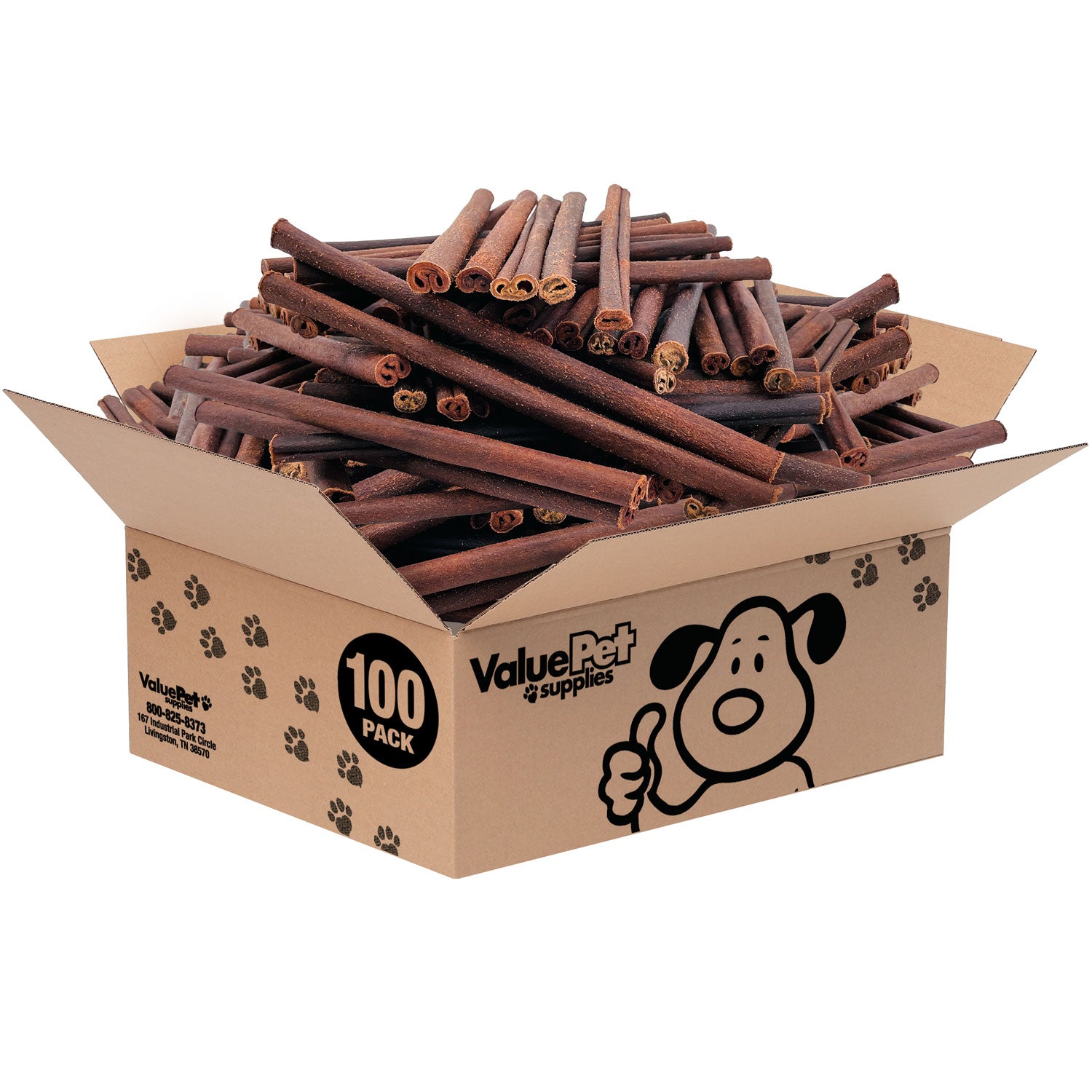 ValueBull USA Collagen Sticks, Premium Beef Dog Chews, Thick 12 Inch, 100 Count BULK PACK