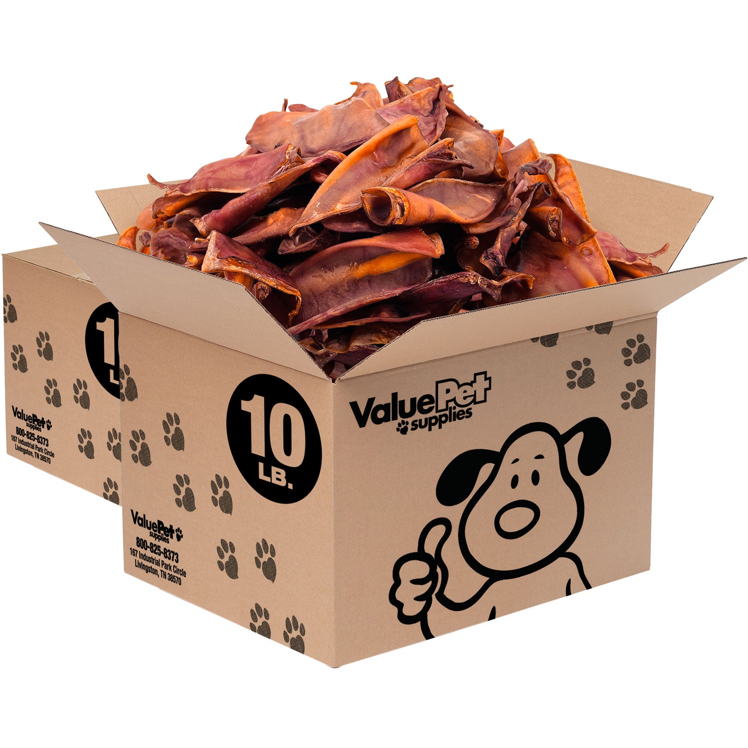 ValueBull Pig Ears for Dogs, 100% Pork Chews, Varied Size/Shapes, 20lb BULK PACK