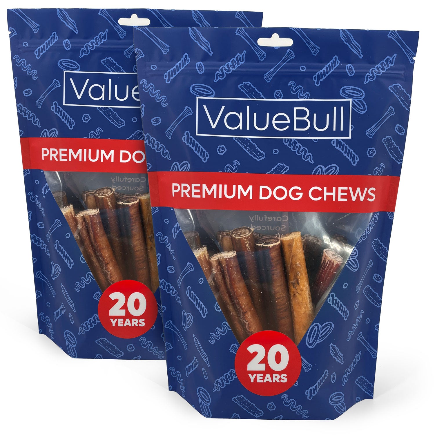 ValueBull Bully Sticks for Dogs, Super Jumbo 6 Inch, 50 Count