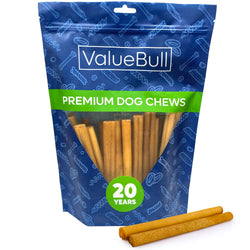 ValueBull USA Collagen Sticks, Beef Dog Chews, Lightly Smoked, Medium 6 Inch, 25 Count