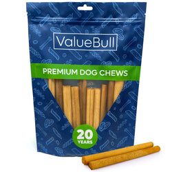 ValueBull USA Collagen Sticks, Beef Dog Chews, Lightly Smoked, Medium 6 Inch, 10 Count