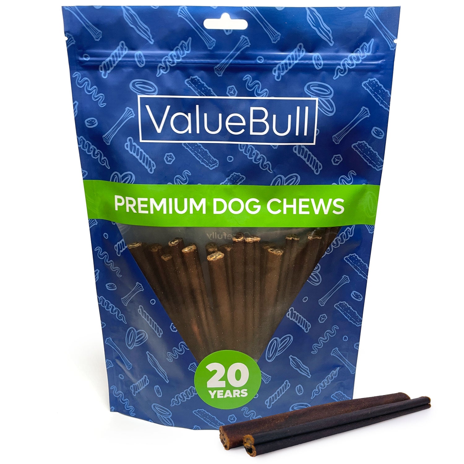 ValueBull Collagen Sticks, Long Lasting Beef Small Dog Chews , Healthy & Safe, Thin 6 Inch, 25 Count