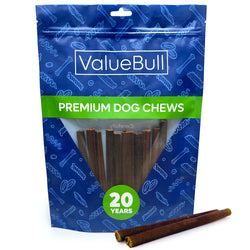 ValueBull USA Collagen Sticks, Premium Beef Small Dog Chews, Thin 6 Inch, 10 Count