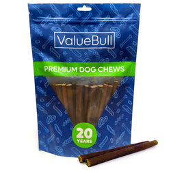 ValueBull USA Collagen Sticks For Small Dogs, Bully Sticks & Rawhide Alternative, Thin 6 Inch, 25 Count