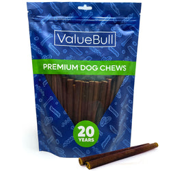 ValueBull USA Collagen Sticks, Premium Beef Small Dog Chews, Thin 6 Inch, 50 Count