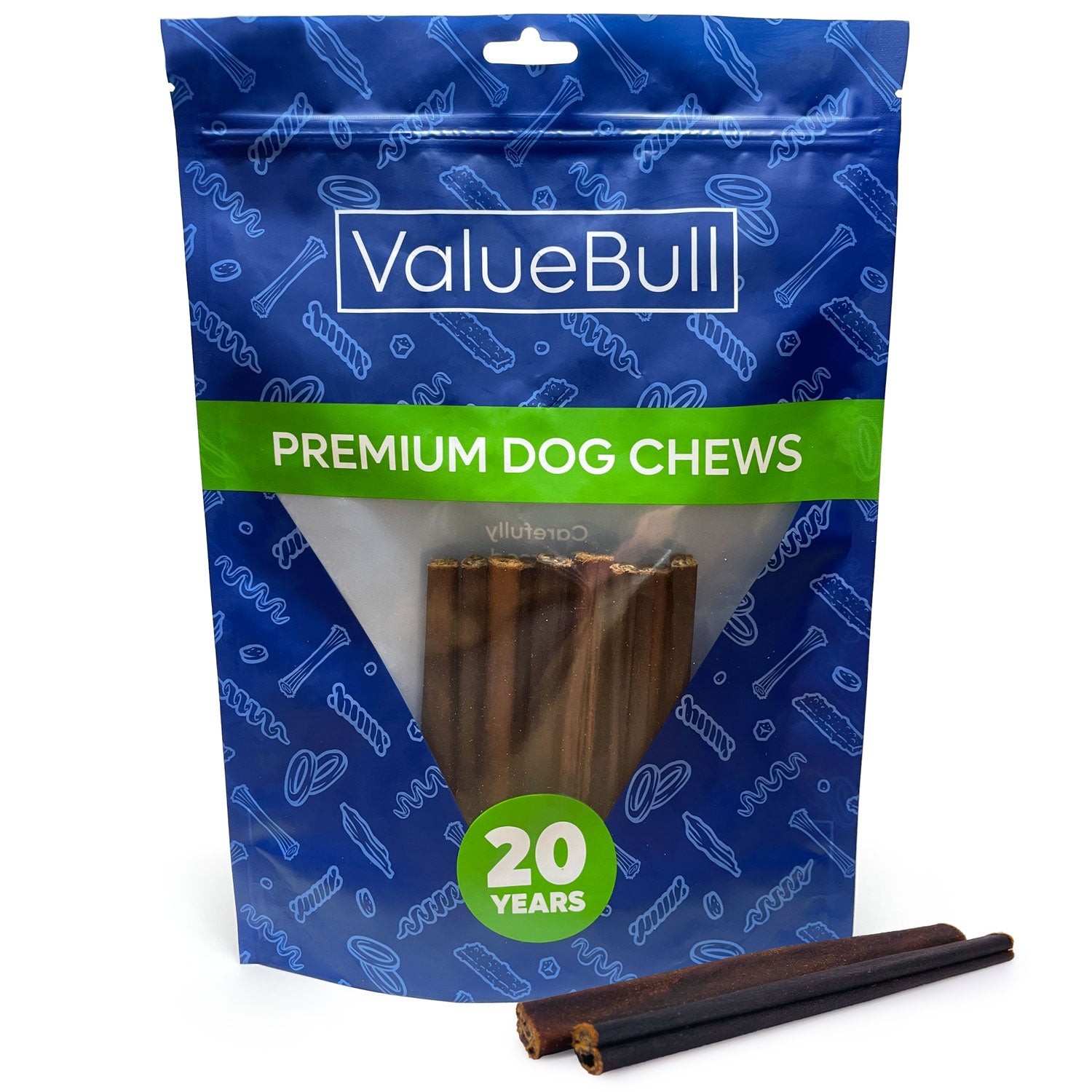 ValueBull Collagen Sticks, Long Lasting Beef Small Dog Chews , Healthy & Safe, Thin 6 Inch, 10 Count