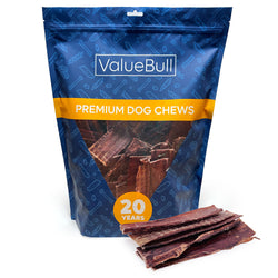 ValueBull Beef Jerky Gullet Strips Dog Chews, 50 Count