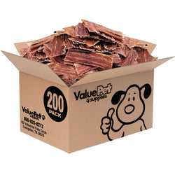 ValueBull Beef Jerky Gullet Strips Dog Chews, 200 Count BULK PACK