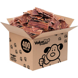 ValueBull Beef Jerky Gullet Strips Dog Chews, 400 Count WHOLESALE PACK