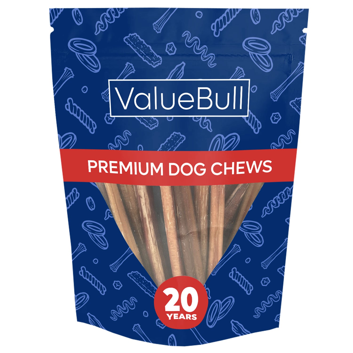 ValueBull Bully Sticks For Small Dogs, Extra Thin 6 Inch, 10 Count