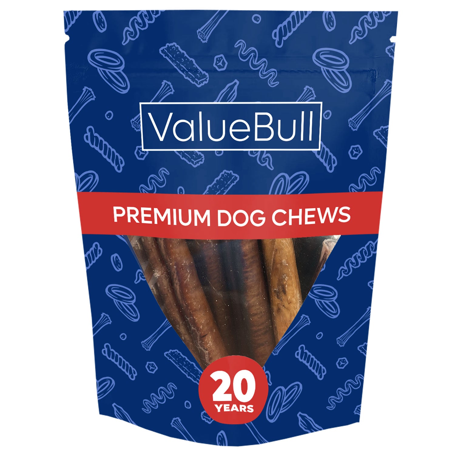 ValueBull Bully Sticks for Dogs, Super Jumbo 6 Inch, 10 Count