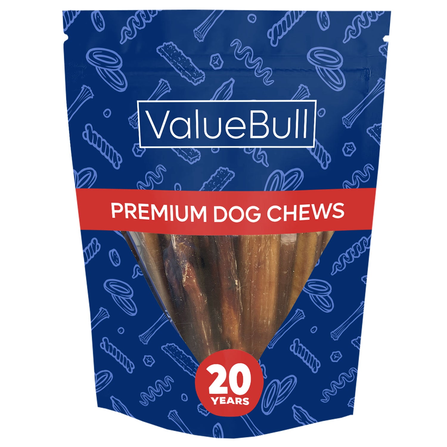 ValueBull Bully Sticks for Dogs, Jumbo 6 Inch, 10 Count