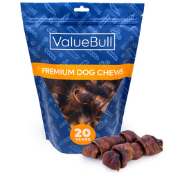 ValueBull USA Rawhide Dog Bones, Premium Thick Cut, 4 Inch, Natural Beef Flavor 10 Count