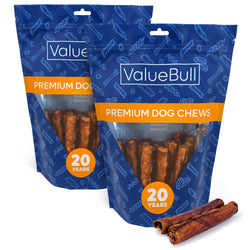 ValueBull USA Retriever Rolls for Small Dogs, Premium Rawhide, Thin 5-6 Inch, Natural Beef Flavor, 50 Count