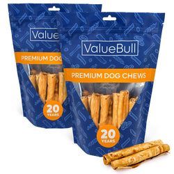 ValueBull USA Retriever Rolls for Small Dogs, Premium Rawhide, Thin 5-6 Inch, Natural Chicken Flavor, 50 Count