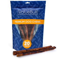 ValueBull USA Retriever Rolls for Small Dogs, Premium Rawhide, Thin 10 Inch. Natural Beef Flavor, 10 Count