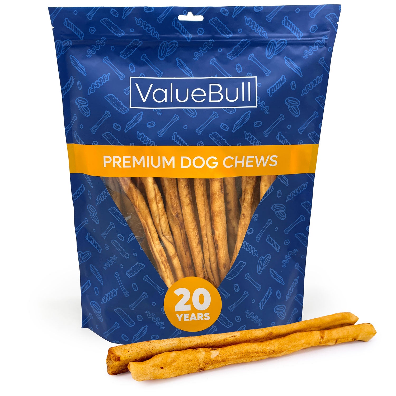 ValueBull USA Retriever Rolls for Small Dogs, Premium Rawhide, Thin 10 Inch, Natural Chicken Flavor, 25 Count