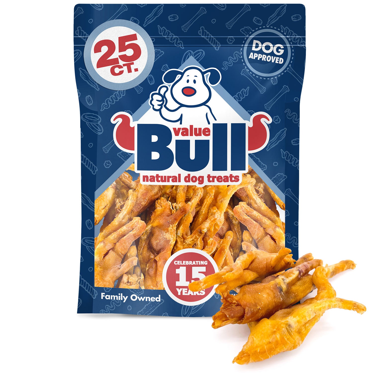 ValueBull Chicken Feet for Dogs, 25 Count