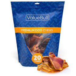 ValueBull USA Jumbo Pig Ears, Premium Dog Chews, 10 Count