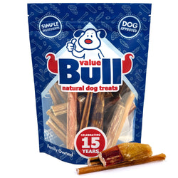 ValueBull Bully Sticks for Small Dogs, Extra Thin 4-6 Inch, Varied Shapes, 25 Count