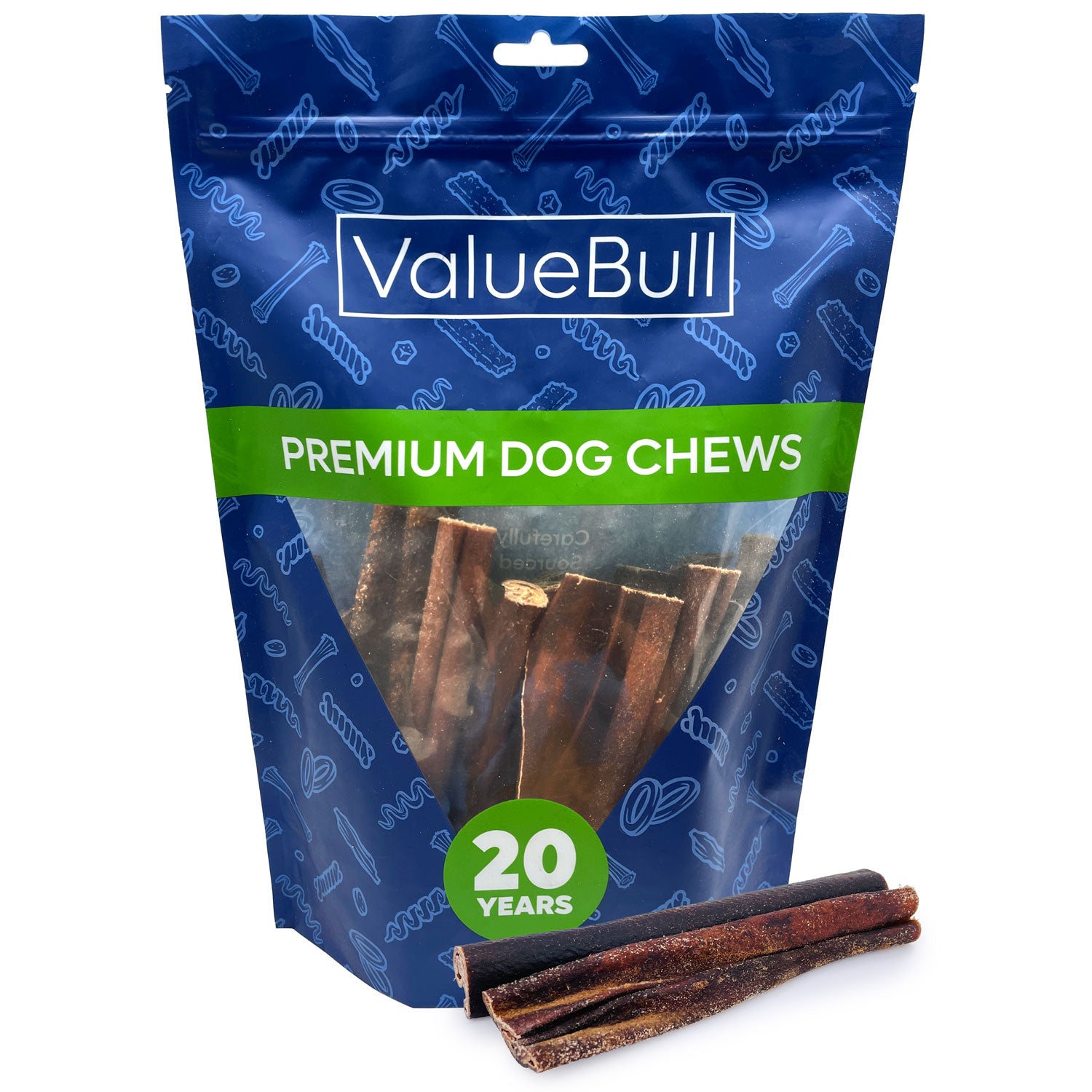 ValueBull Collagen Sticks Beef Dog Chews, Varied Shapes & Sizes, 1 Pound