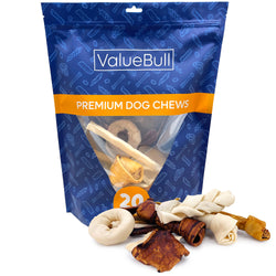 ValueBull USA Rawhide, Medium Dog Variety Mix, Fun Shapes, 1 Pound