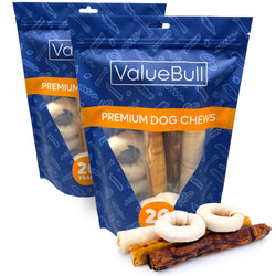 ValueBull USA Rawhide, Large Dog Variety Mix, Fun Shapes, 2 Pound