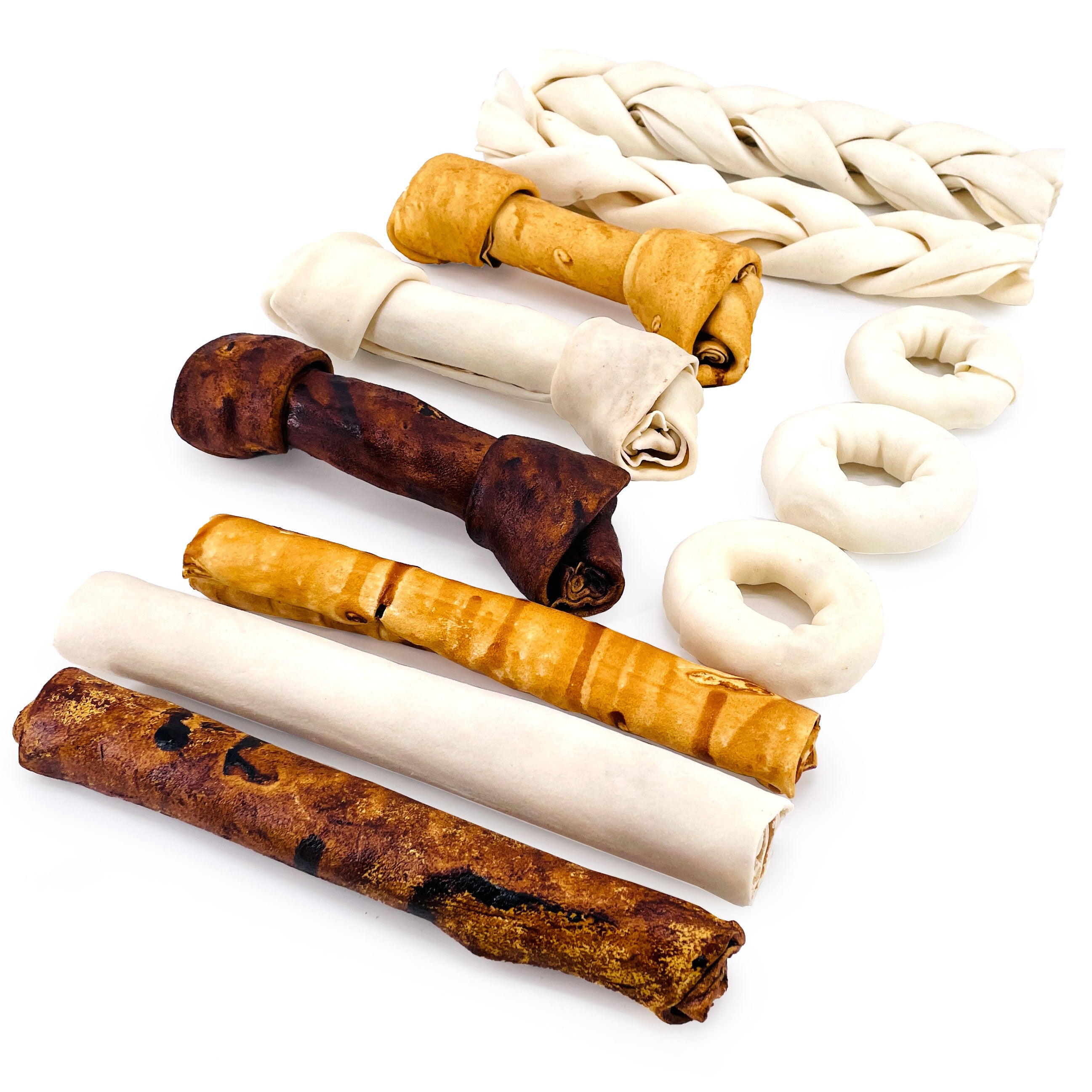 ValueBull USA Rawhide, Large Dog Variety Mix, Fun Shapes, 10 Pound BULK PACK