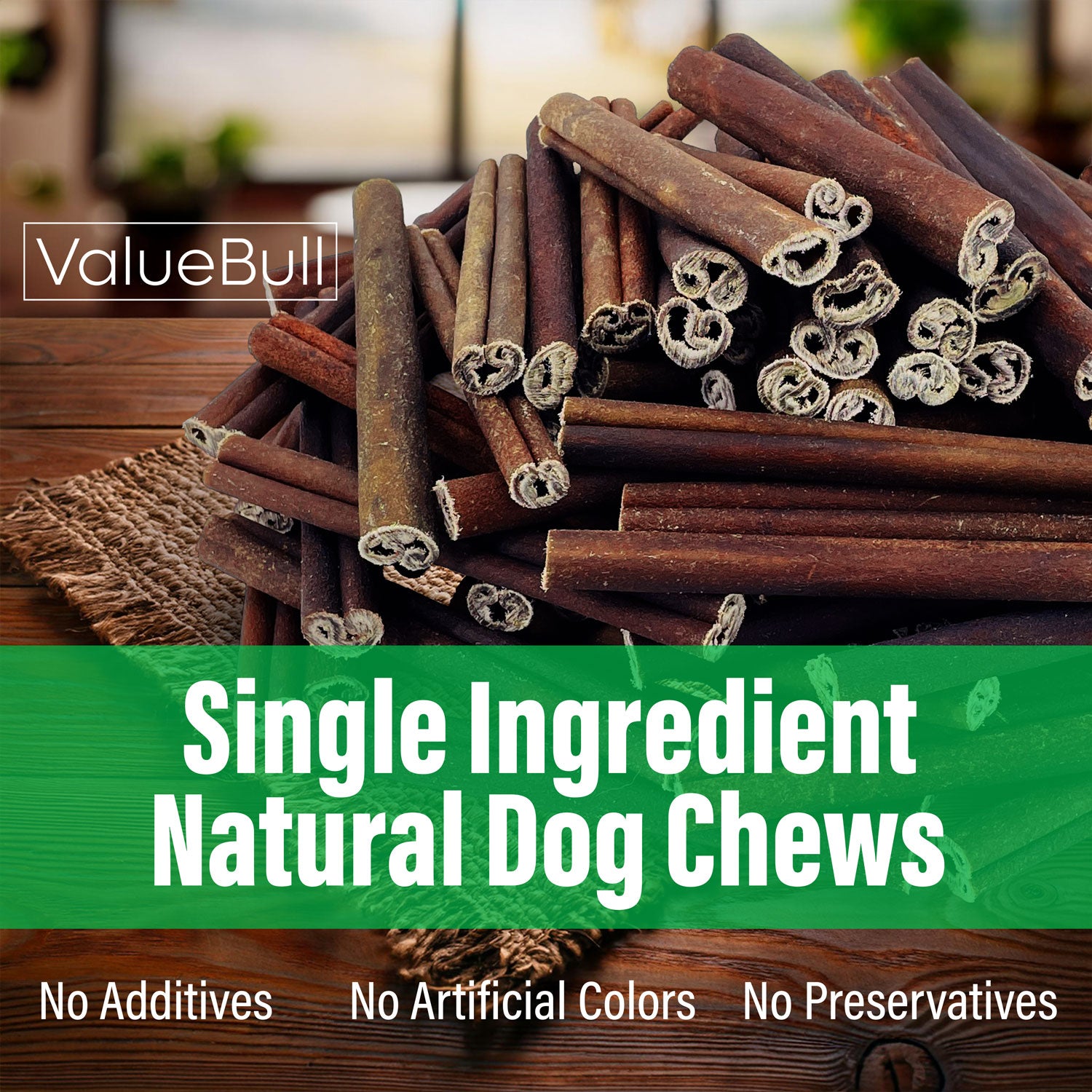 ValueBull Collagen Sticks For Small Dogs, Bully Sticks & Rawhide Alternative, Extra Thin 6 Inch, 10 Count