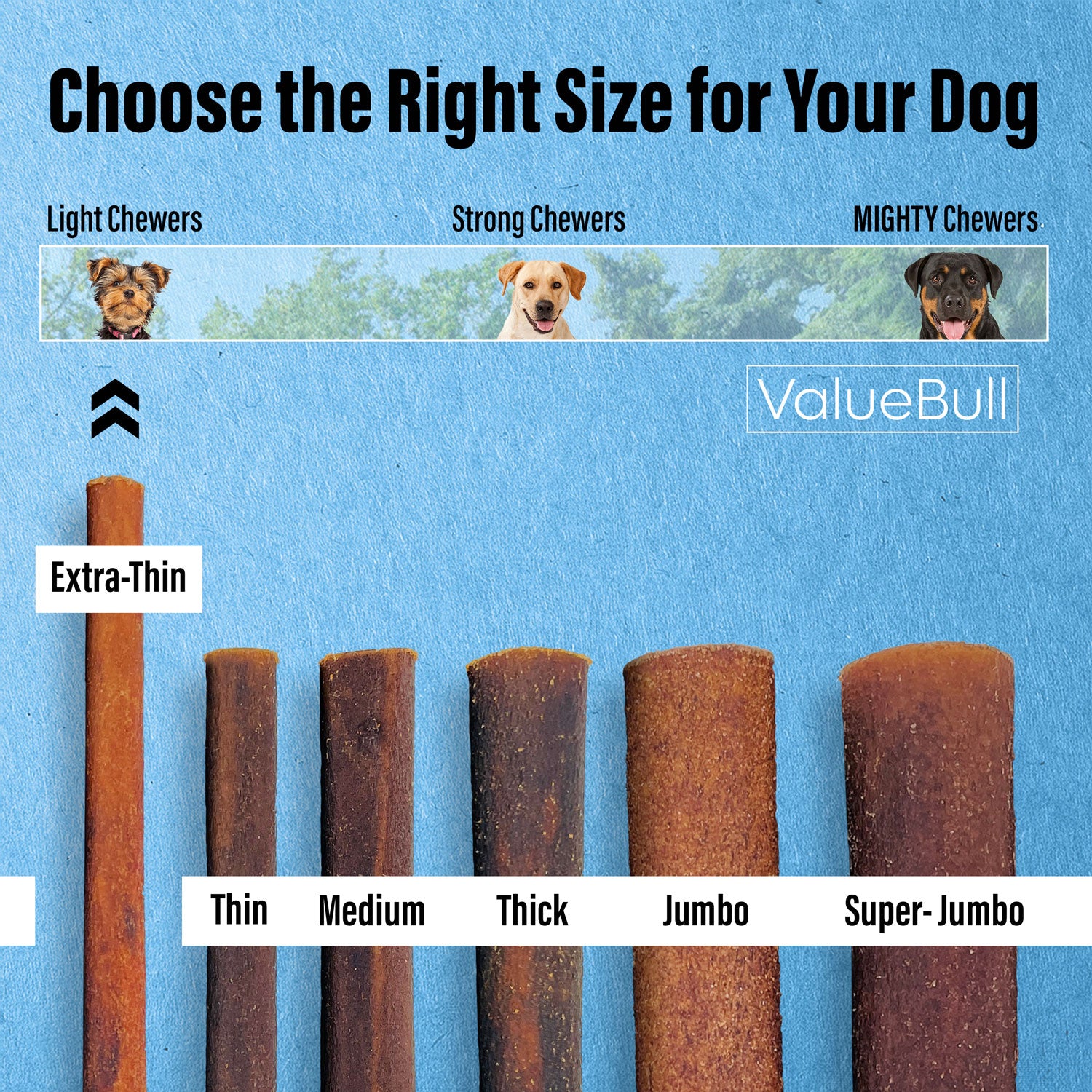 ValueBull Collagen Sticks For Small Dogs, Bully Sticks & Rawhide Alternative, Extra Thin 6 Inch, 10 Count