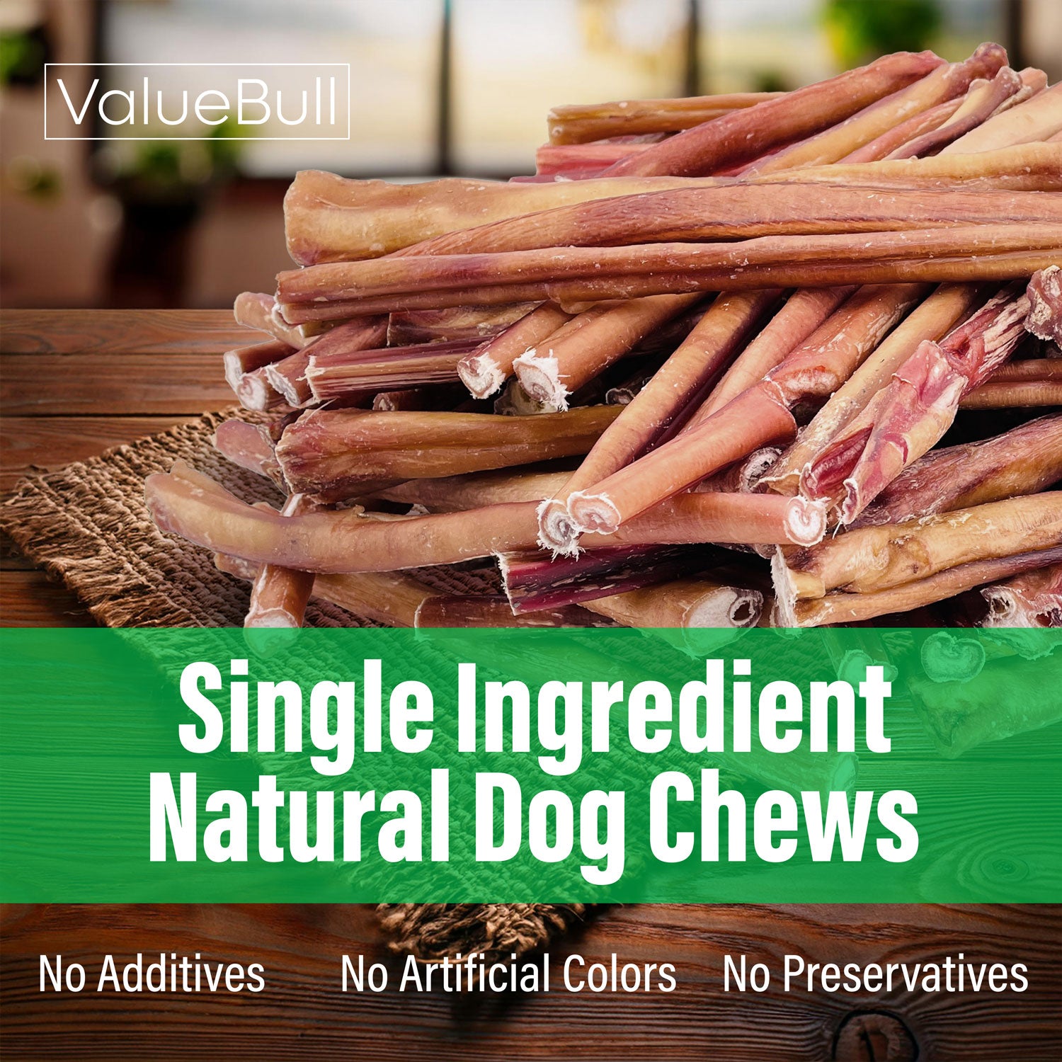 ValueBull Bully Sticks for Dogs, Medium 12 Inch, 25 Count