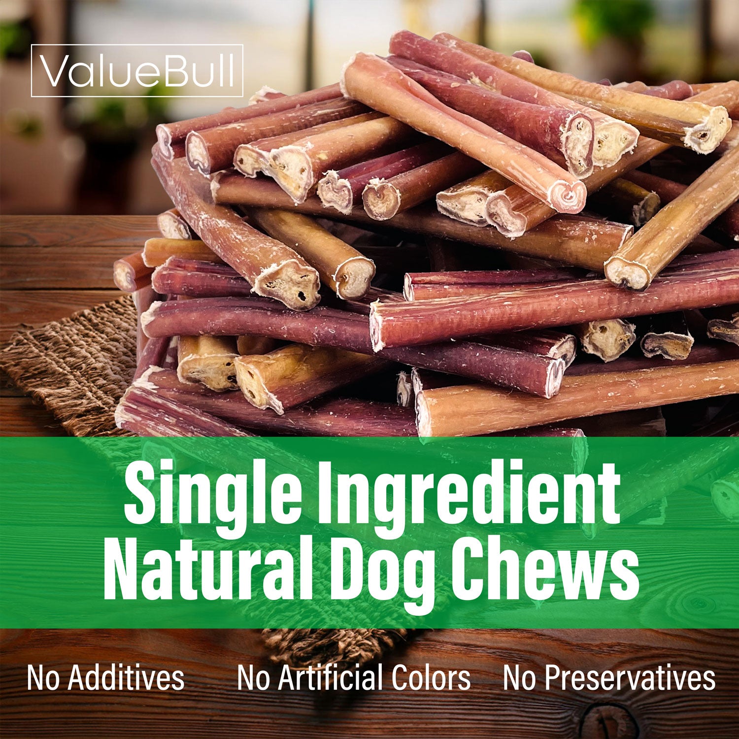 ValueBull Bully Sticks for Small Dogs, Thin 6 Inch, 100 Count BULK PACK