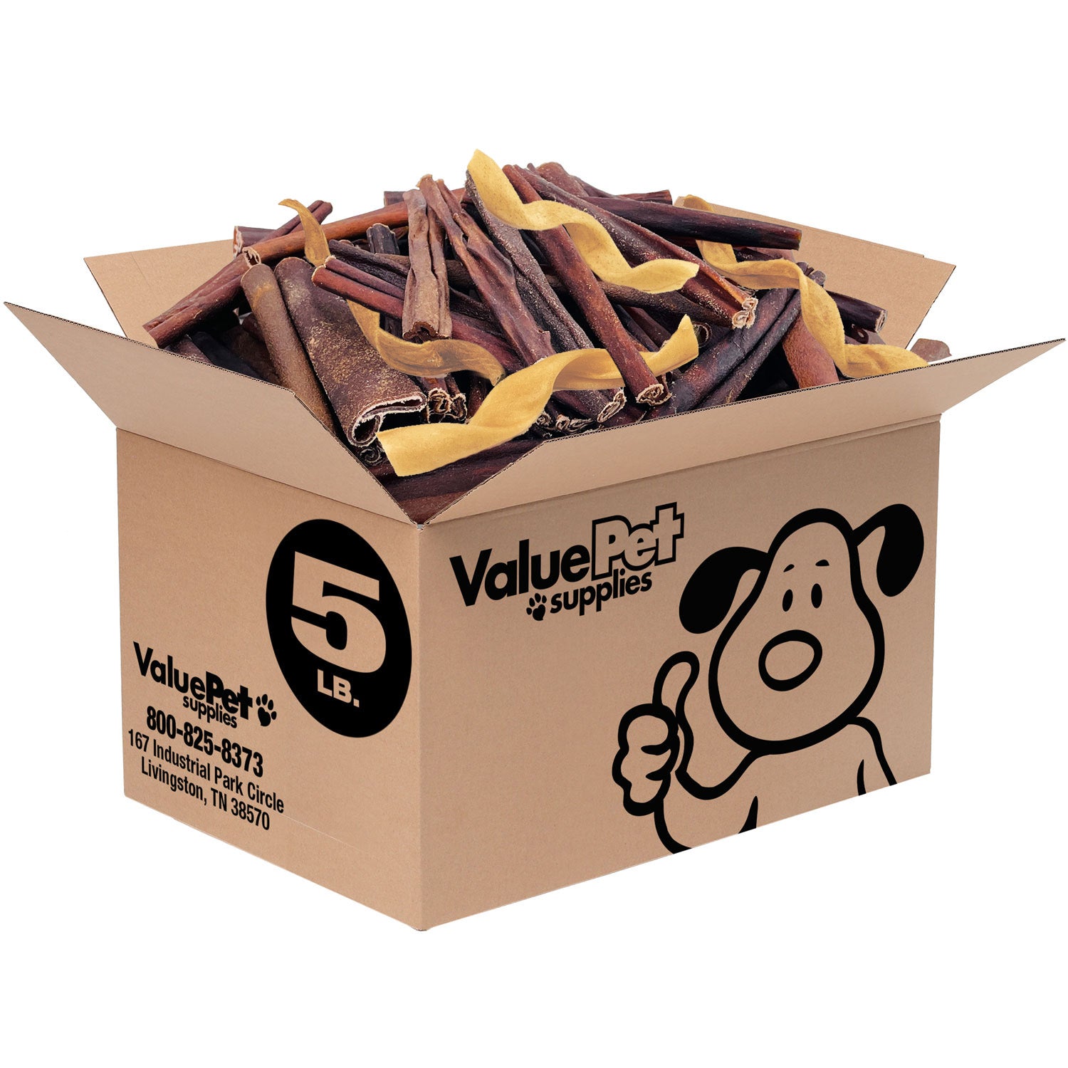 ValueBull Collagen Sticks For Dogs, Bully Sticks & Rawhide Alternative, Varied Shapes & Sizes, 5 lb BULK PACK