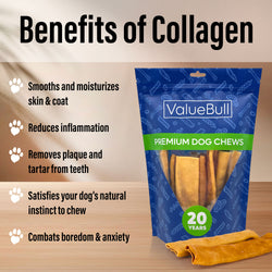 ValueBull USA Collagen Flats, Dog Chews, Natural Beef, Chicken Infused, 50 Count