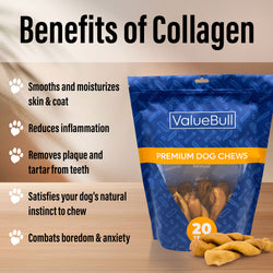 ValueBull USA Collagen Twists, Dog Chews, Natural Beef, Chicken Infused, 10 Count