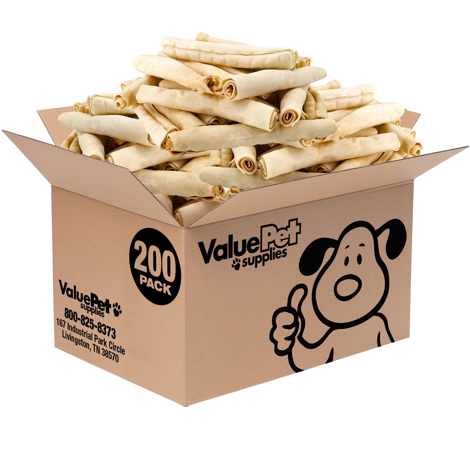 ValueBull USA Collagen Retriever Rolls, Dog Chews, Natural Beef, 9 Inch, 200 Count BULK PACK