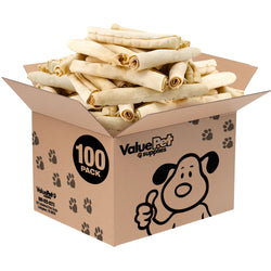 ValueBull USA Collagen Retriever Rolls, Dog Chews, Natural Beef, 9 Inch, 100 Count BULK PACK