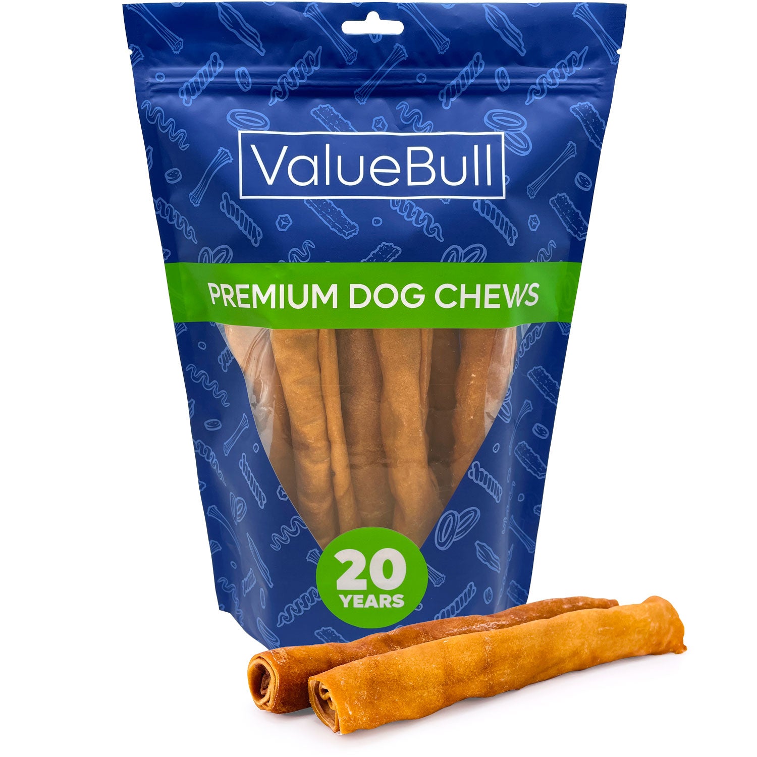 ValueBull USA Collagen Retriever Rolls, Dog Chews, Natural Beef, Chicken Infused, 9 Inch, 10 Count