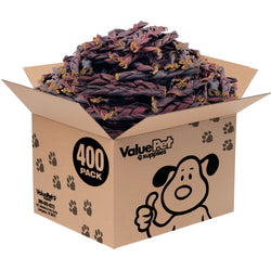 ValueBull USA Beef Collagen Braids for Dogs, 6 Inch Thin Chews, 400 Count Wholesale Pack