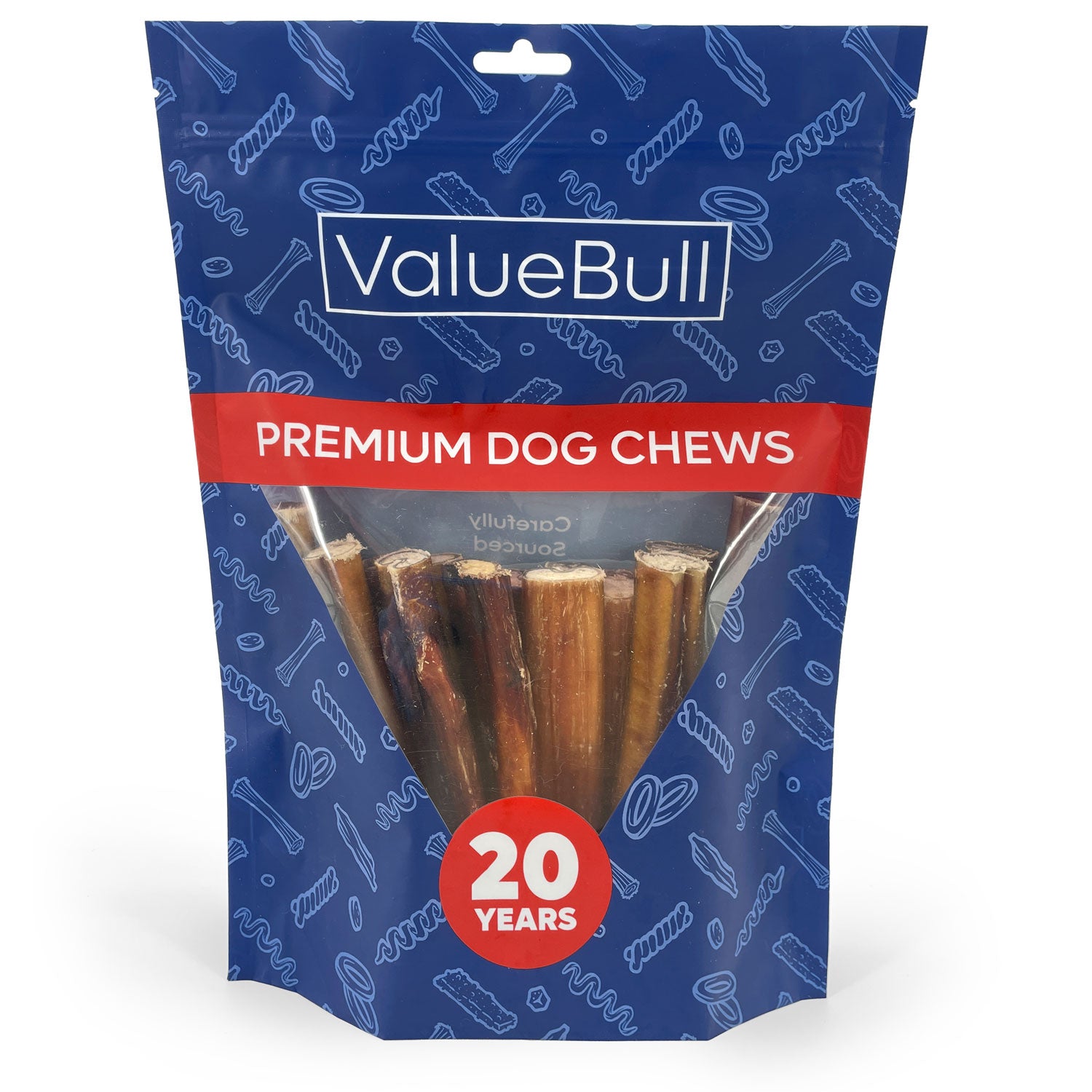 ValueBull Bully Sticks for Large Dogs, Jumbo 6 Inch, 25 Count - Jumbo - 25 Sticks