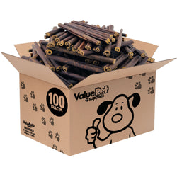 ValueBull Collagen Sticks for Small Dogs, 6 Inch Thin Chews, Natural Dog Treats, 100 Count Bulk Pack - Thin - 100 Sticks