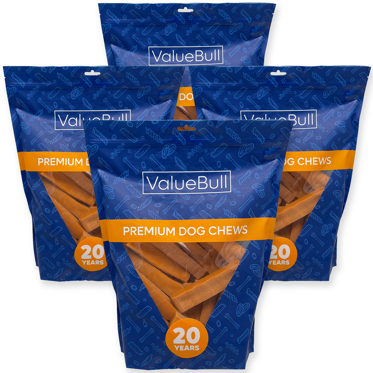 ValueBull Himalayan Yak Cheese Dog Chews, Pumpkin, Large, 100 Count Wholesale Pack - Pumpkin - 100 Bars