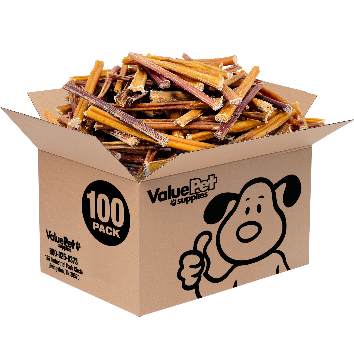 ValueBull Bully Sticks for Small Dogs, Extra Thin 6 Inch, 100 Count Bulk Pack - Extra Thin - 100 Sticks